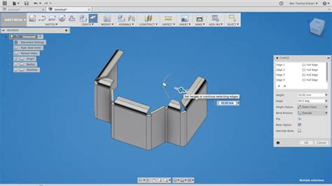 how to bend sheet metal fusion 360|fusion 360 bend existing body.